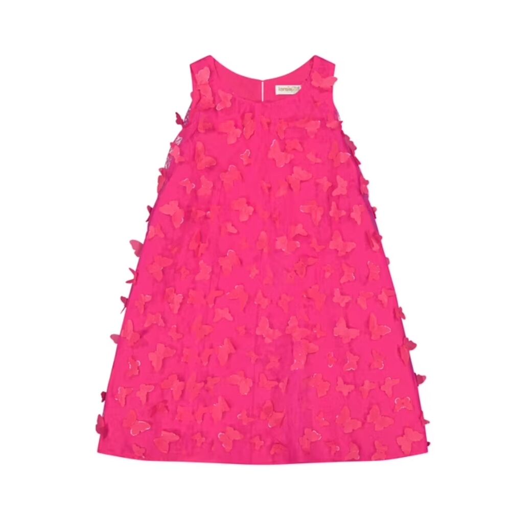 Kensie Girl Sleeveless 3D Butterfly Mesh A Line Fuchsia Dress 8